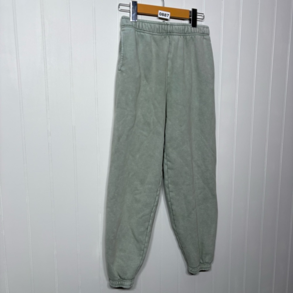 TNA Cozy Fleece Mega Sweatpants XXS Sage Green Joggers Minimalist
